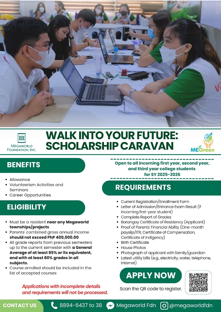 Megaworld Foundation Scholarship program poster