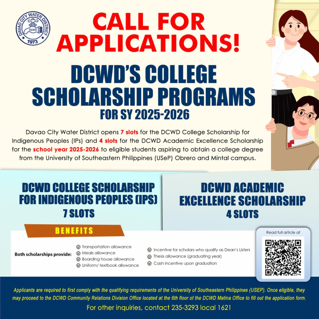 DCWD College Scholarship 2025 poster