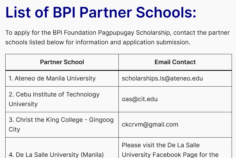 BPI Foundation Pagpupugay Scholarship