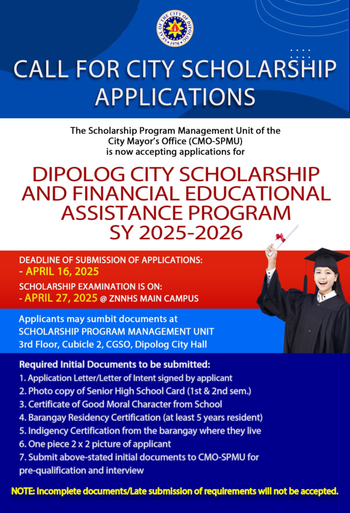 Dipolog City Scholarship and Educational Financial Assistance Program 2025 | Apply Now!