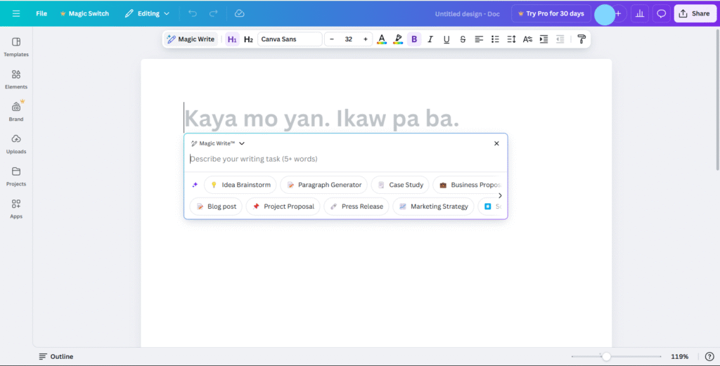 AI Tools Students Should Know - 11. Canva Magic Design/ Magic Write