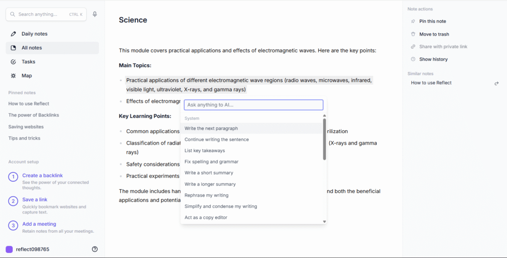 AI-Powered Note-Taking Tools - Reflect