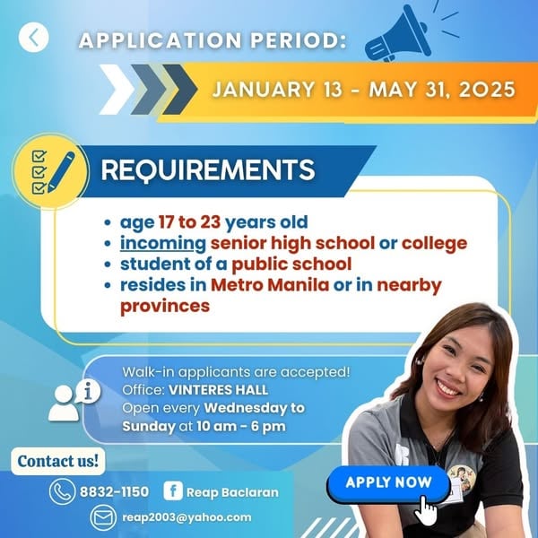Baclaran Church Redemptorist Educational Assistance Program (REAP)  poster 2025