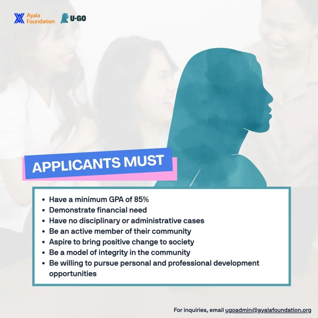 Ayala Foundation Scholarship U-Go Scholar Grant 2026  Now Soon!