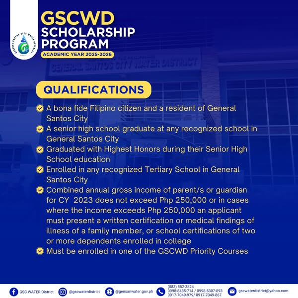 GSCWD Scholarship Program 2025 image poster