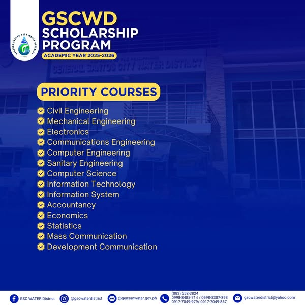 GSCWD Scholarship Program 2025 image poster