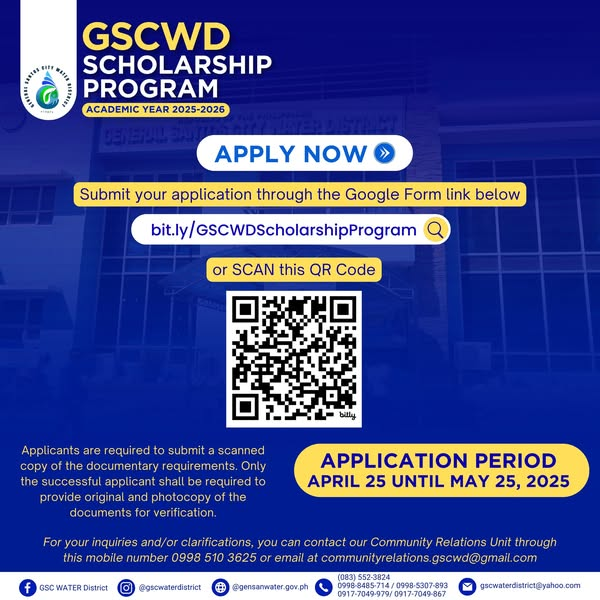 GSCWD Scholarship Program 2025 image poster