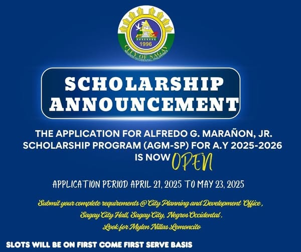 City Government of Sagay Alfredo G Marañon Jr Scholarship Program poster 2025