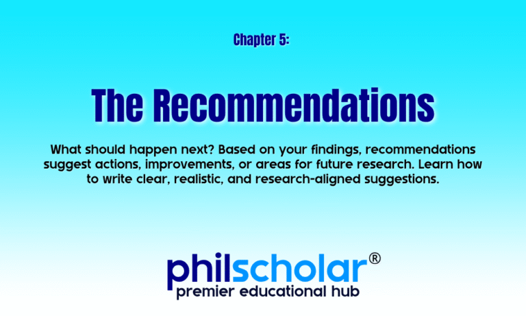 Chapter 5: Discussion, Conclusion, and Recommendations - PhilScholar