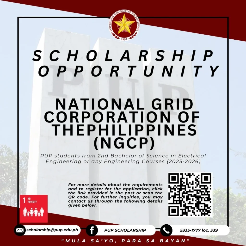 NGCP Scholarship Program for PUP 2025-2026