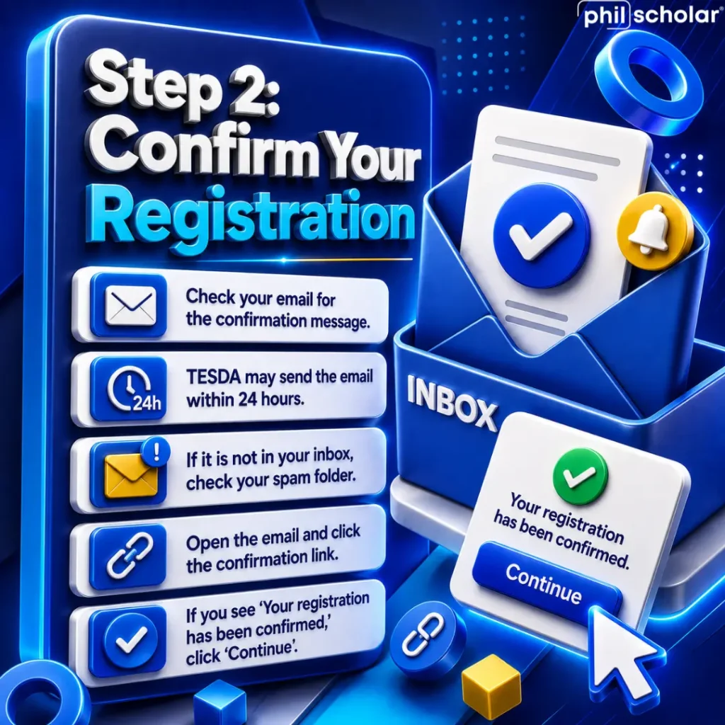 Complete List of TESDA Online Courses You Can Finish for Free in 2026 - Step 2 - Confirm Your Registration