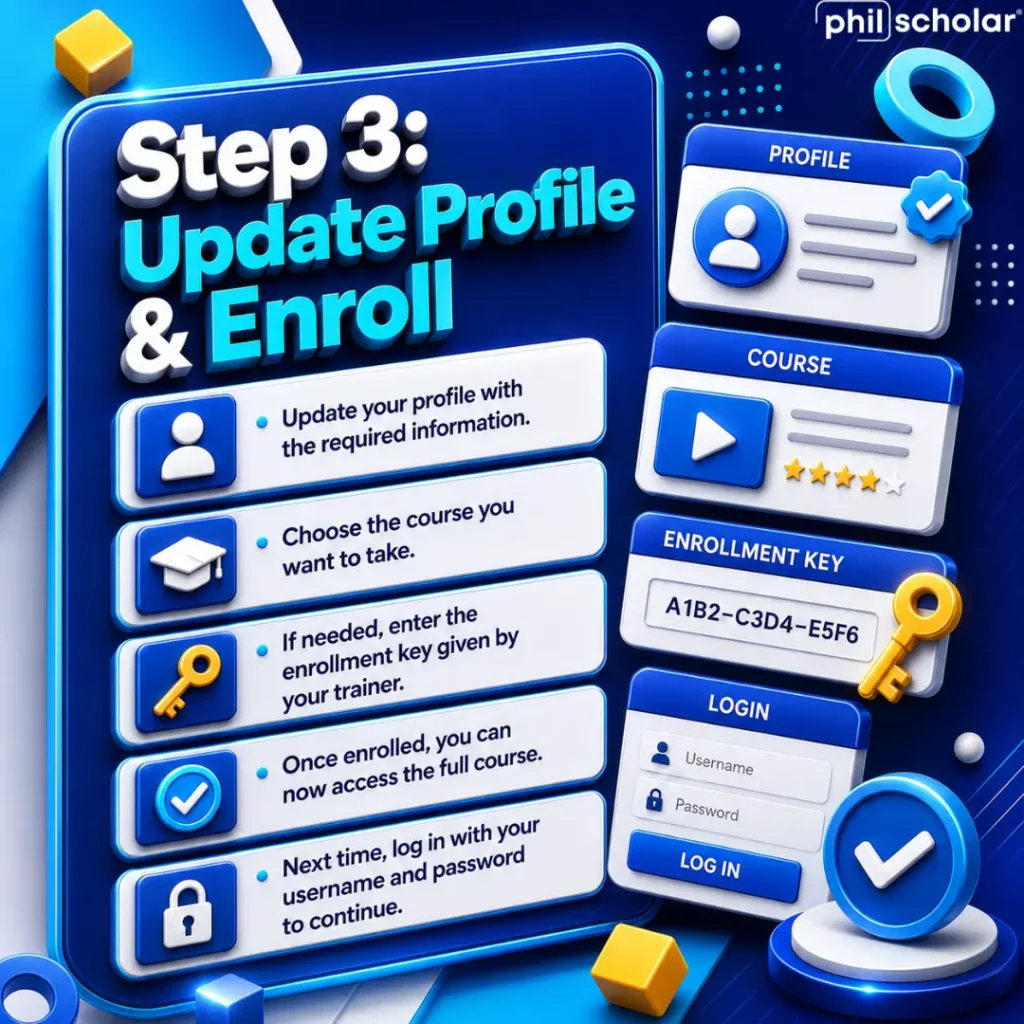 Complete List of TESDA Online Courses You Can Finish for Free in 2026 - Step 3 - Update Profile